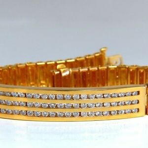 2.00ct Round Diamonds ID Tag Bracelet 14 karat
